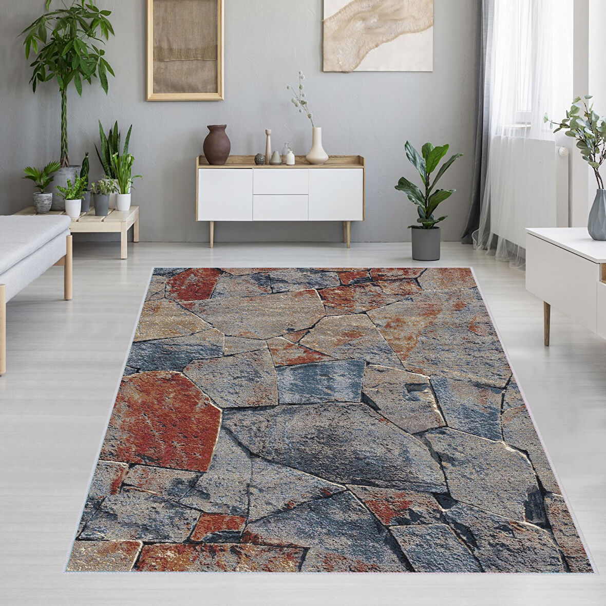 Dijital Baskı Yıkanabilir Kaymaz Taban Salon Halısı Ve Yolluk LNA1272