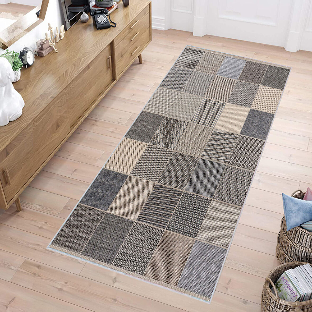 Dijital Baskı Yıkanabilir Kaymaz Taban Salon Halısı Ve Yolluk LNA1275