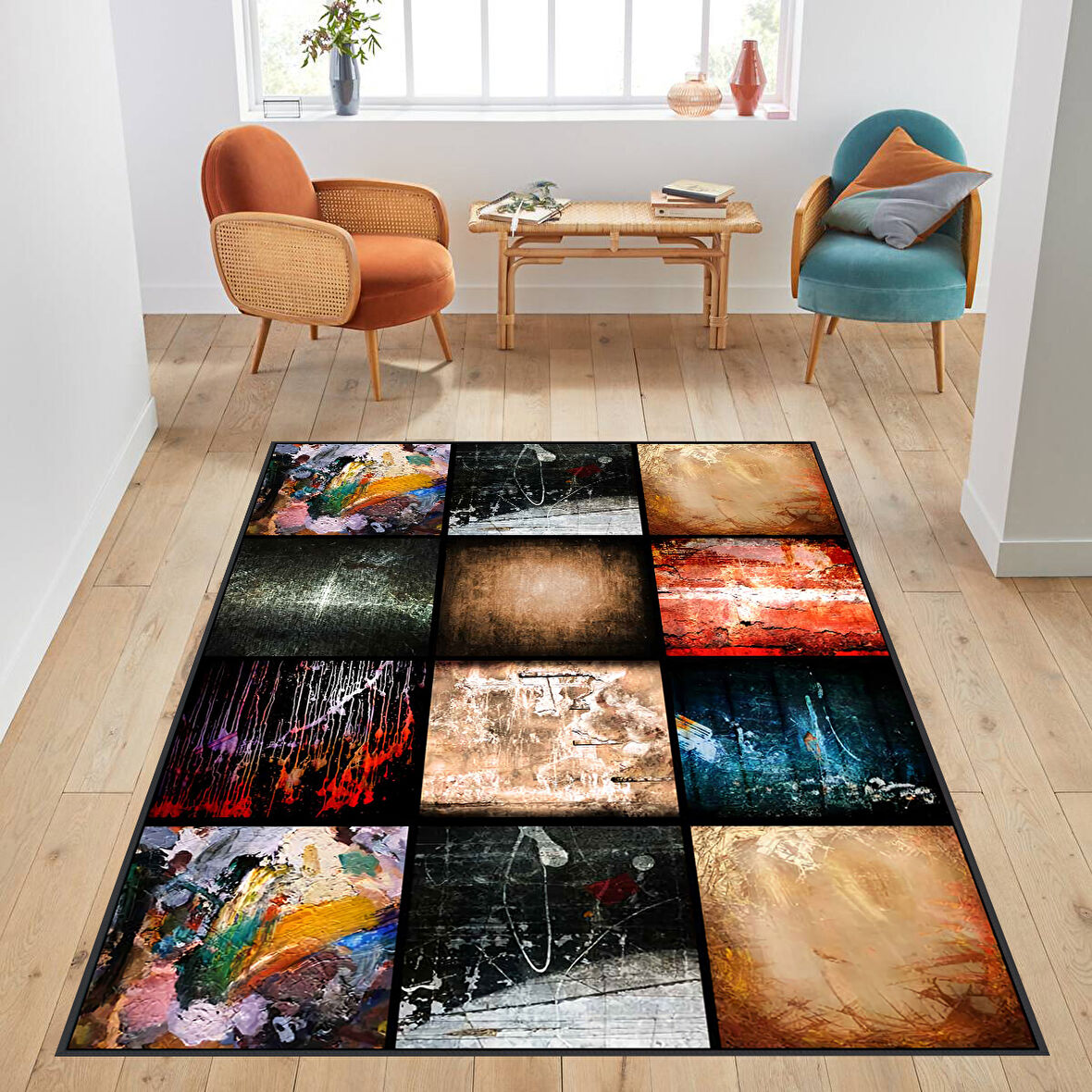 Dijital Baskı Yıkanabilir Kaymaz Taban Salon Halısı Ve Yolluk LNA1292