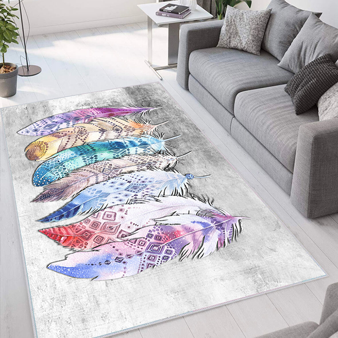 Dijital Baskı Yıkanabilir Kaymaz Taban Salon Halısı Ve Yolluk LNA1316