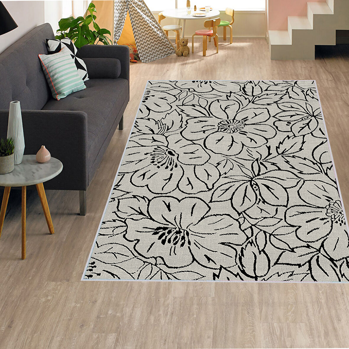 Dijital Baskı Yıkanabilir Kaymaz Taban Salon Halısı Ve Yolluk LNA1319