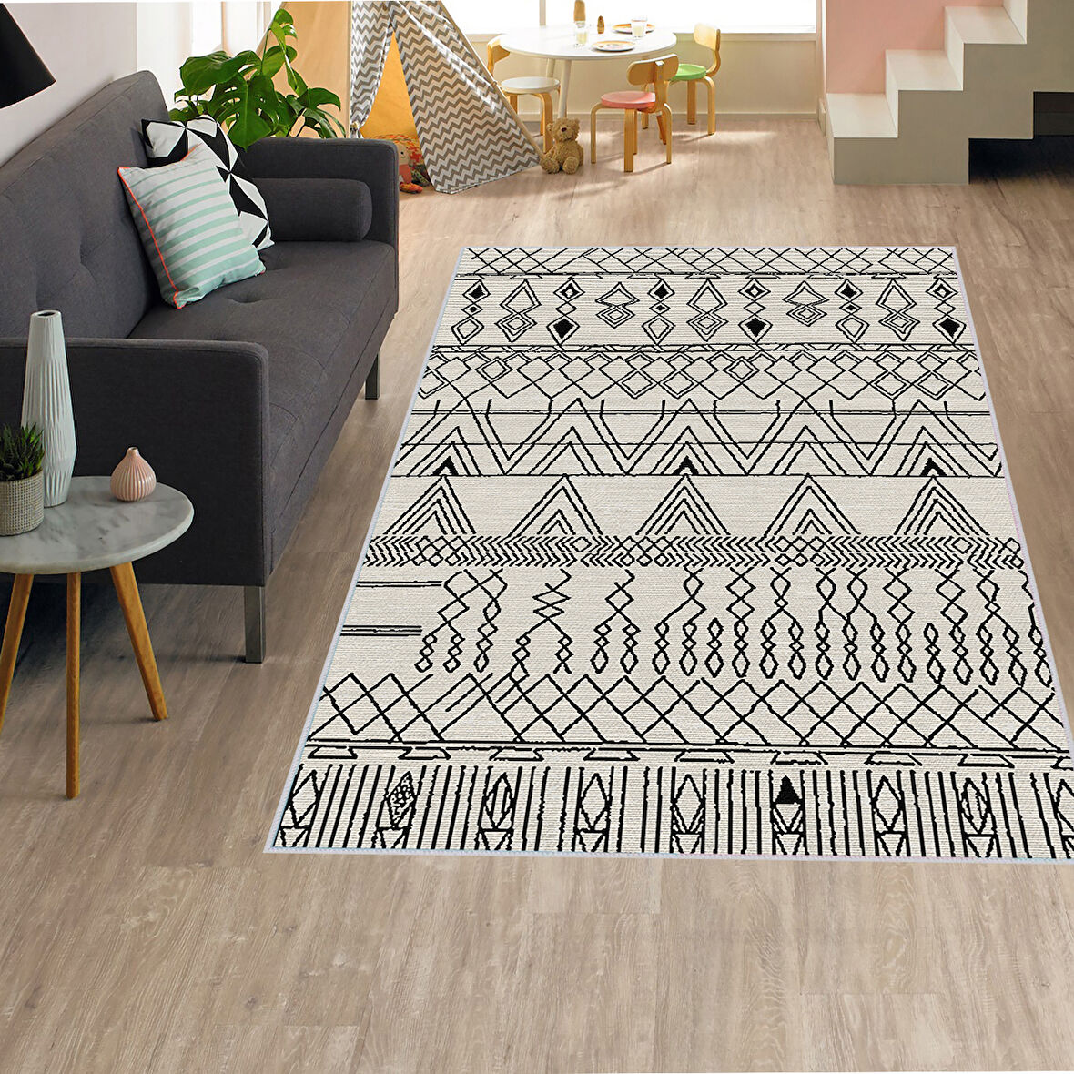 Dijital Baskı Yıkanabilir Kaymaz Taban Salon Halısı Ve Yolluk LNA1323