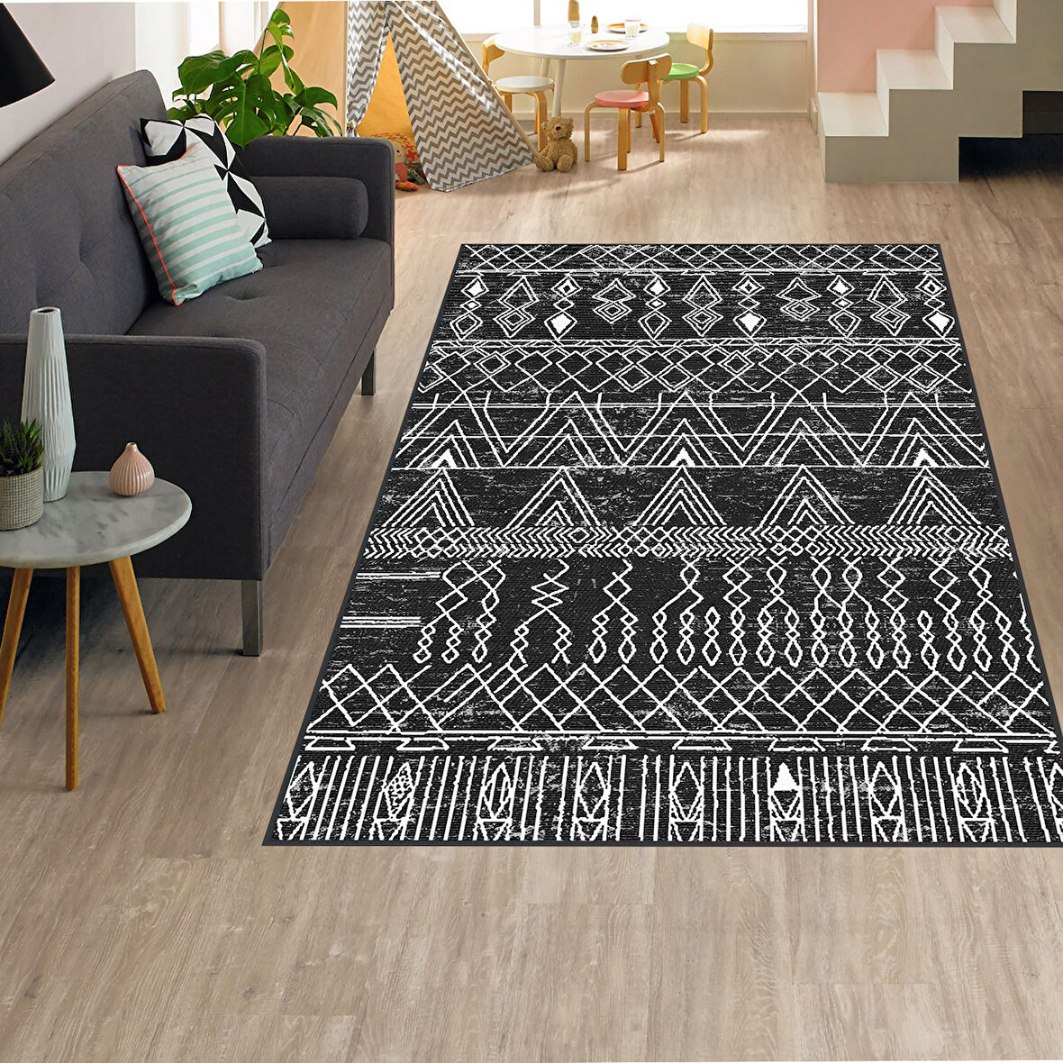 Dijital Baskı Yıkanabilir Kaymaz Taban Salon Halısı Ve Yolluk LNA1324