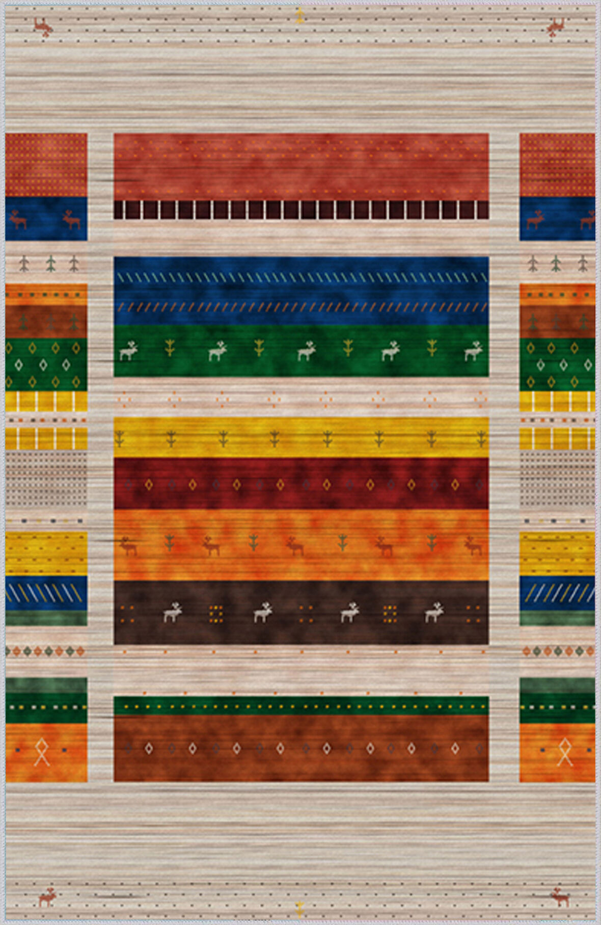 Dijital Baskı Yıkanabilir Kaymaz Taban Salon Halısı Ve Yolluk LNA1327-HS-515