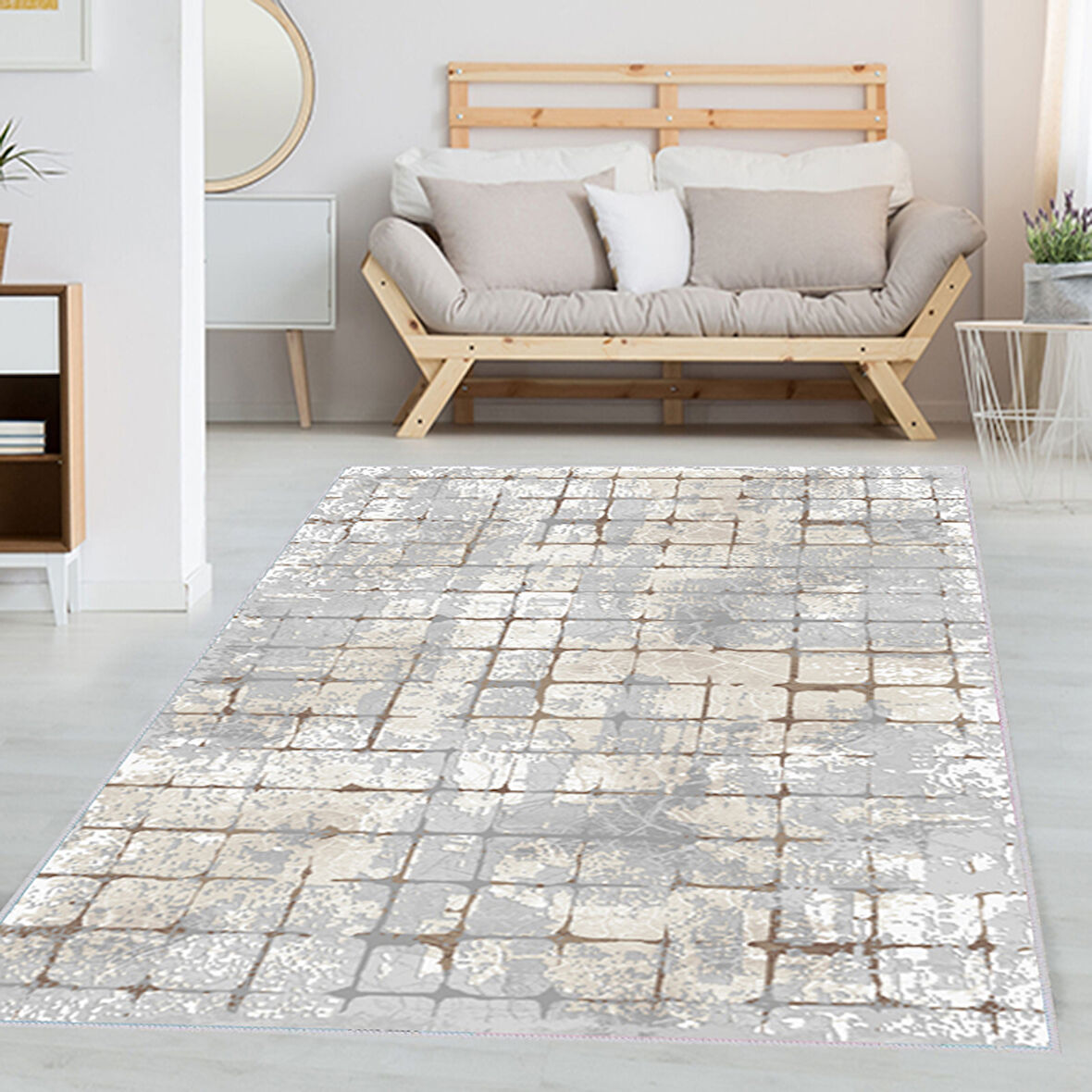 Dijital Baskı Yıkanabilir Kaymaz Taban Salon Halısı Ve Yolluk LNA1329-HT100