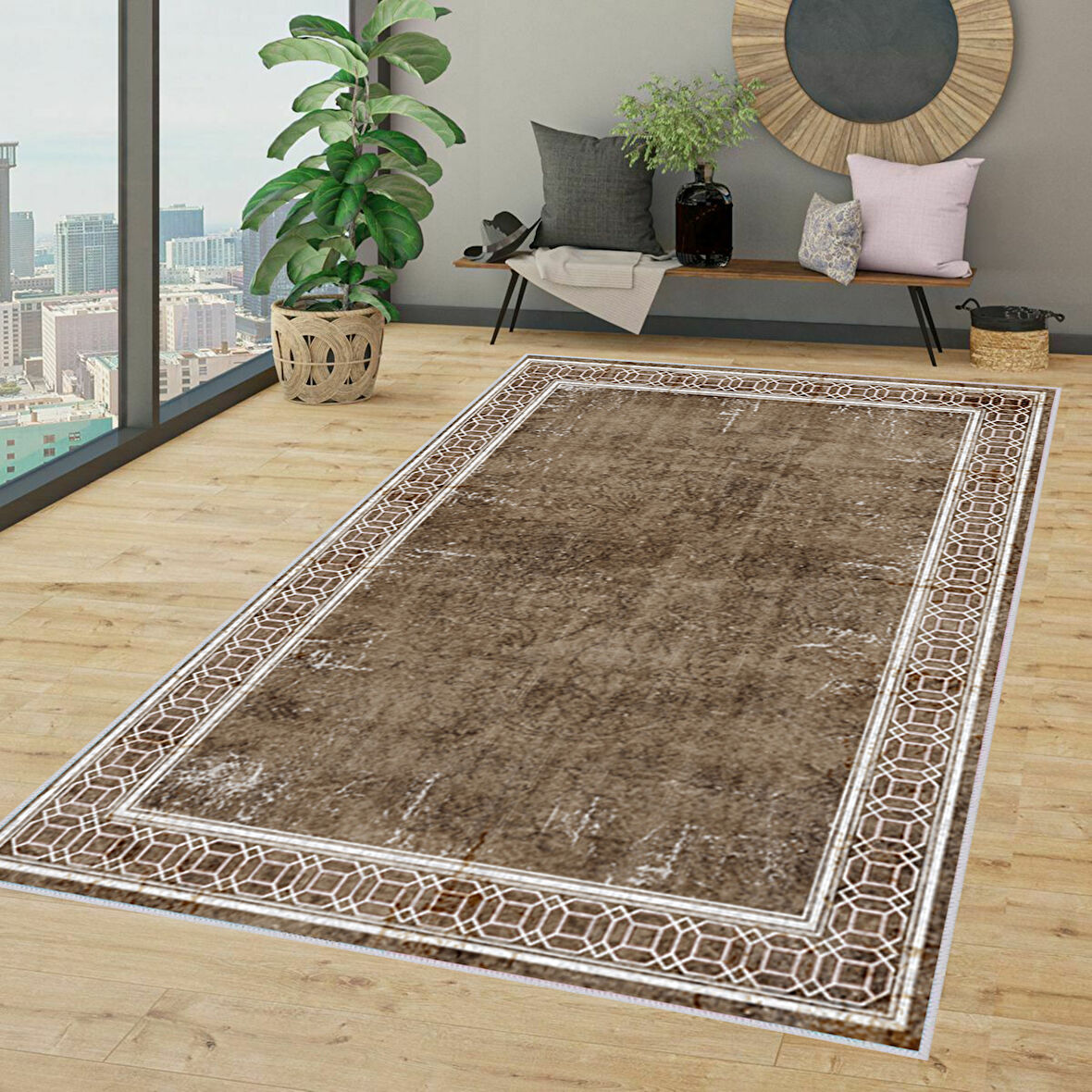 Dijital Baskı Yıkanabilir Kaymaz Taban Salon Halısı Ve Yolluk LNA1343-HT239