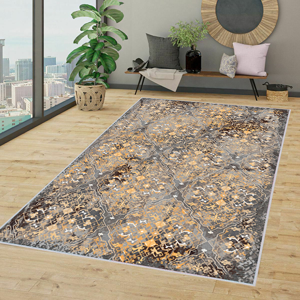 Dijital Baskı Yıkanabilir Kaymaz Taban Salon Halısı Ve Yolluk LNA1352-HT377