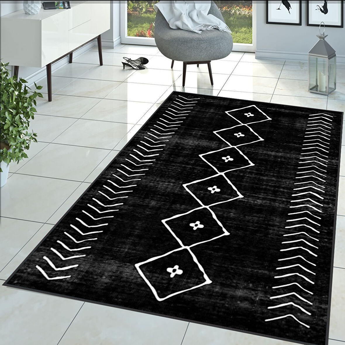 Dijital Baskı Yıkanabilir Kaymaz Taban Salon Halısı Ve Yolluk LNA1359-HT572