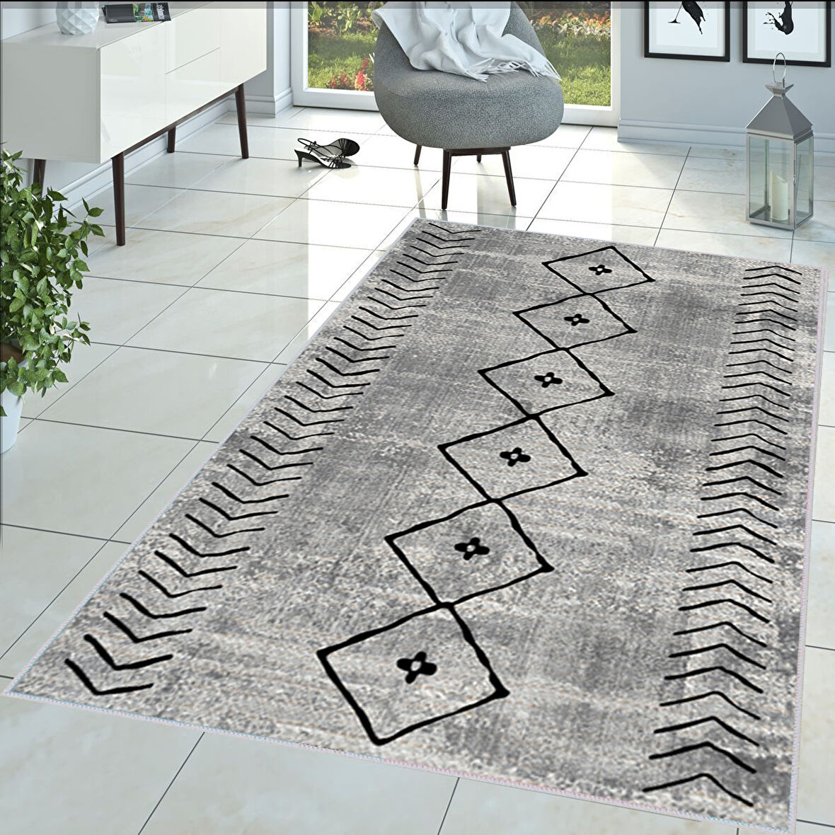 Dijital Baskı Yıkanabilir Kaymaz Taban Salon Halısı Ve Yolluk LNA1360-HT-962