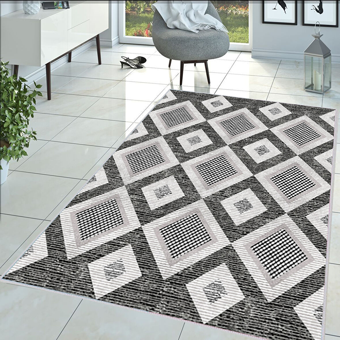Dijital Baskı Yıkanabilir Kaymaz Taban Salon Halısı Ve Yolluk LNA1383-HT-963