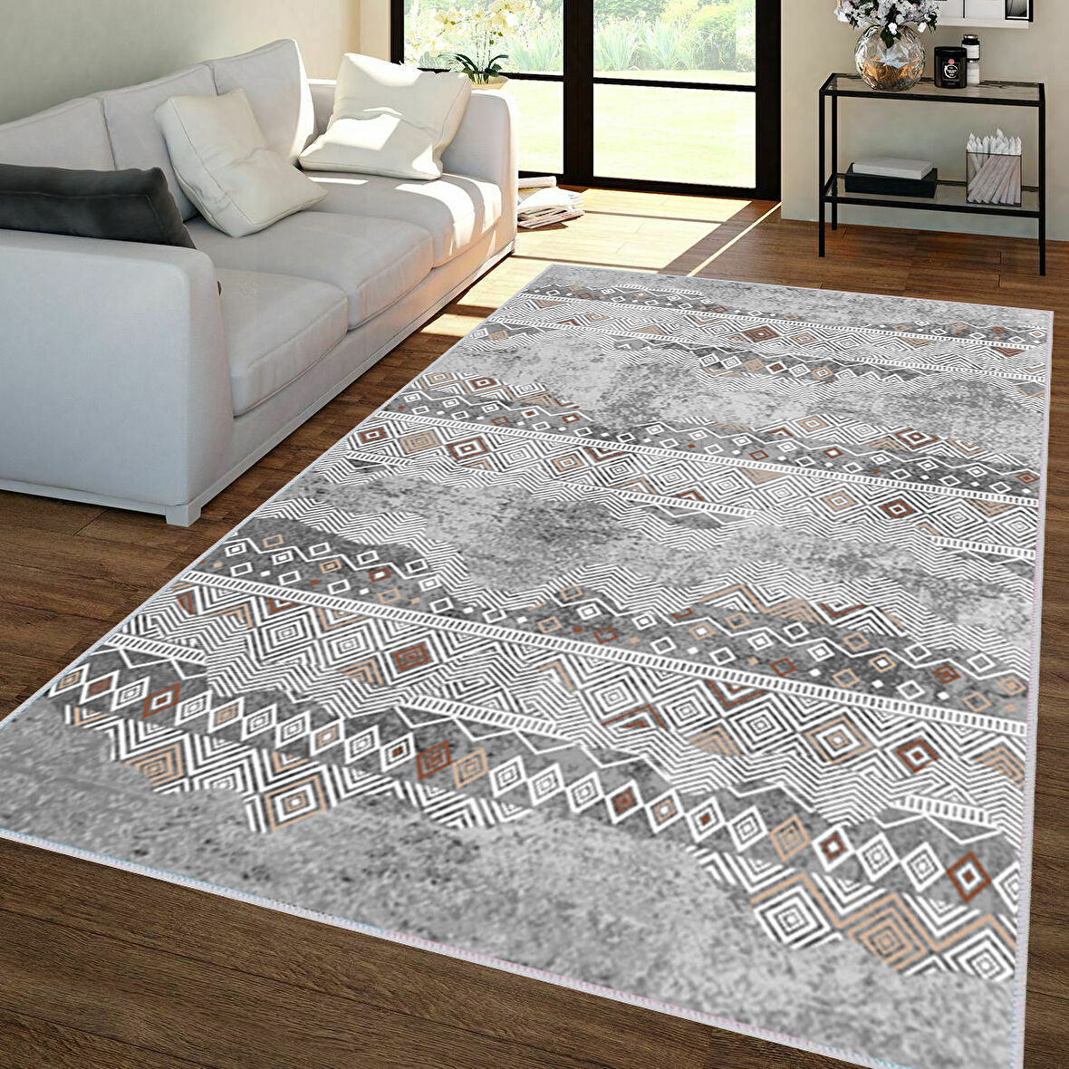 Eliana Home Dijital Baskı Yıkanabilir Kaymaz Taban Salon Halısı Ve Yolluk LNA1393-HT703
