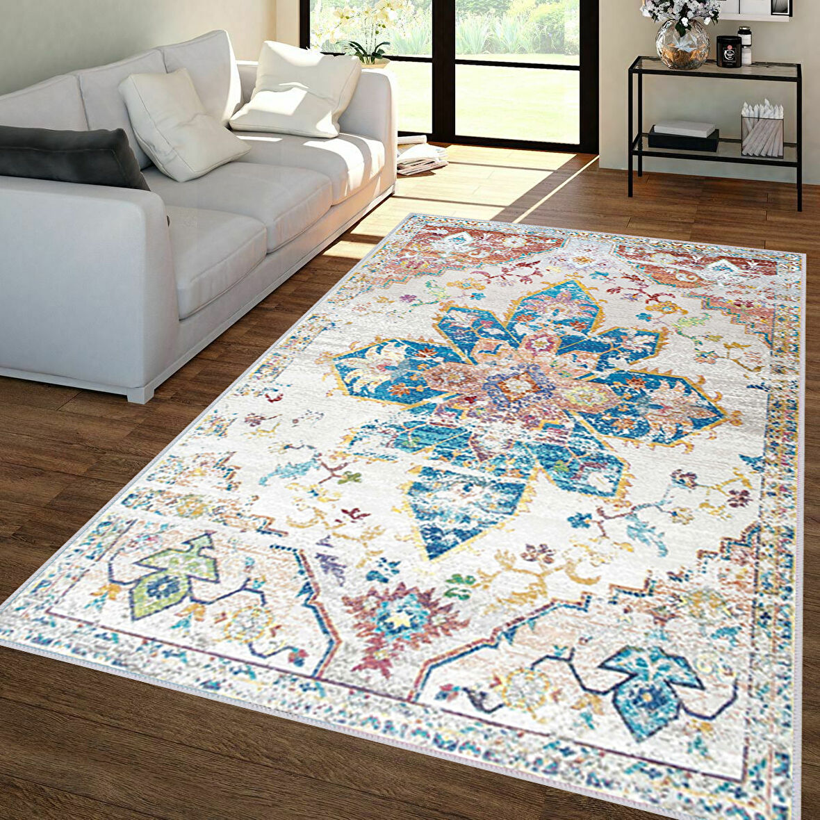 Dijital Baskı Yıkanabilir Kaymaz Taban Salon Halısı Ve Yolluk LNA1396-HY-1045