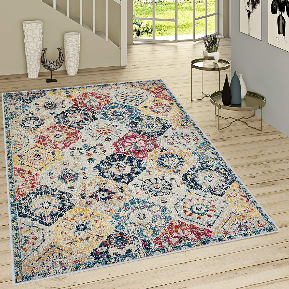 Dijital Baskı Yıkanabilir Kaymaz Taban Salon Halısı Ve Yolluk LNA1465