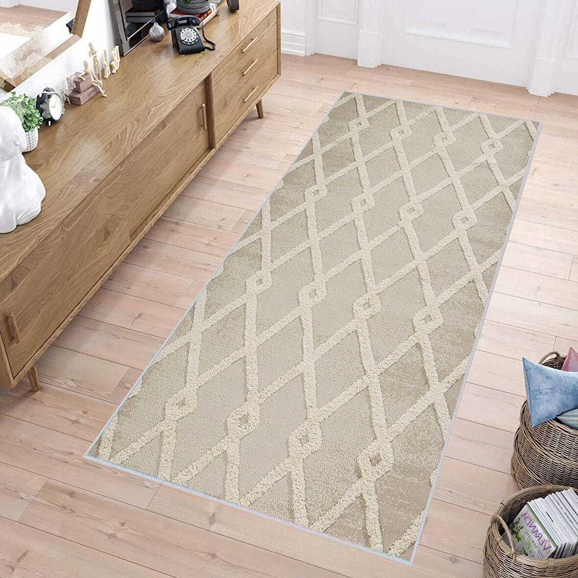 Dijital Baskı Yıkanabilir Kaymaz Taban Salon Halısı Ve Yolluk LNA1475