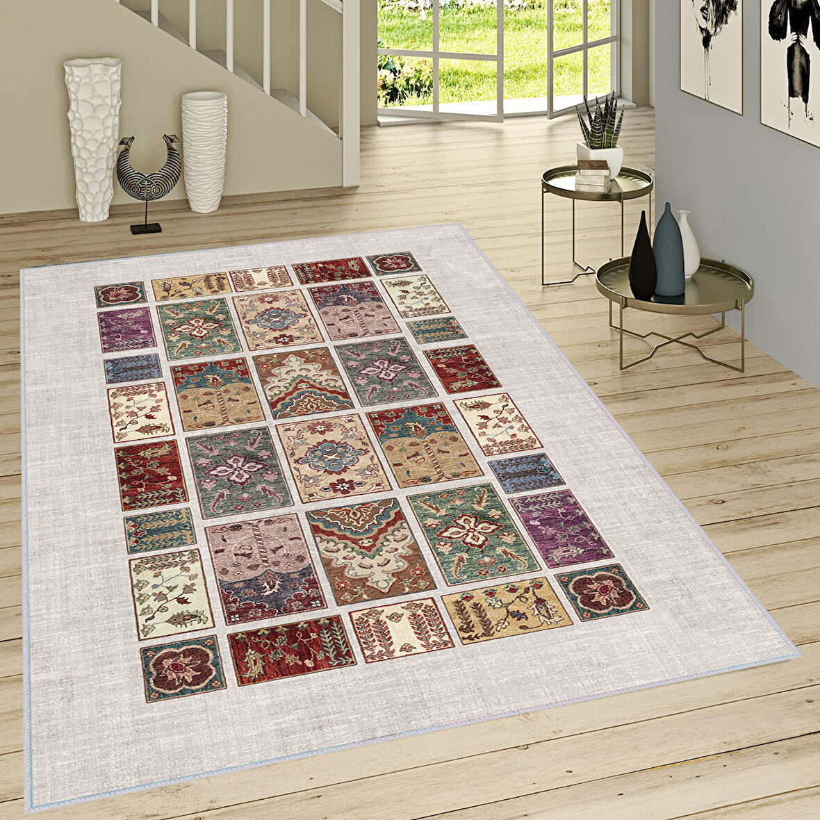 Dijital Baskı Yıkanabilir Kaymaz Taban Salon Halısı Ve Yolluk LNA1479