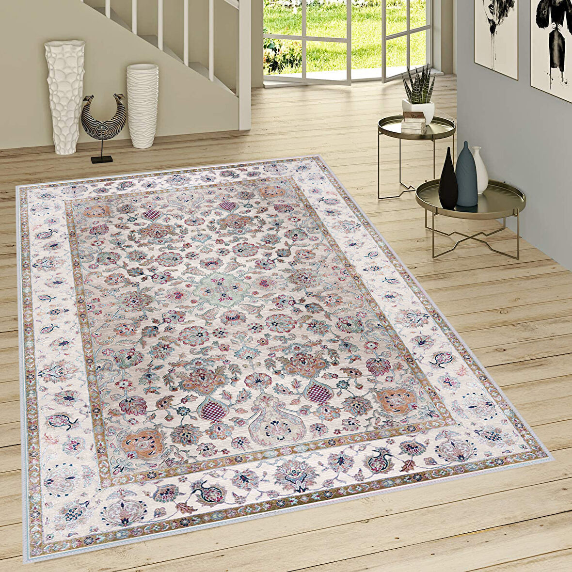 Dijital Baskı Yıkanabilir Kaymaz Taban Salon Halısı Ve Yolluk LNA1480