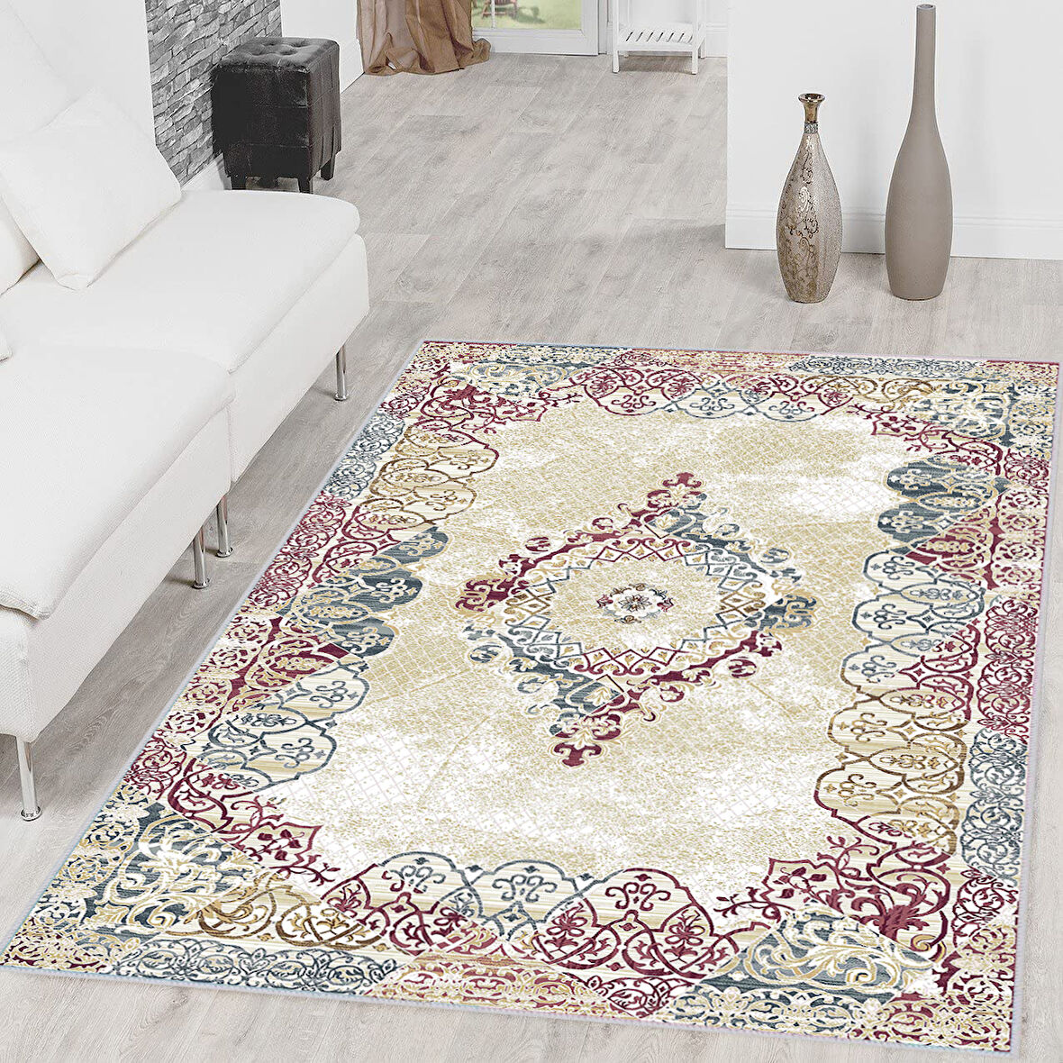 Dijital Baskı Yıkanabilir Kaymaz Taban Salon Halısı Ve Yolluk LNA1483