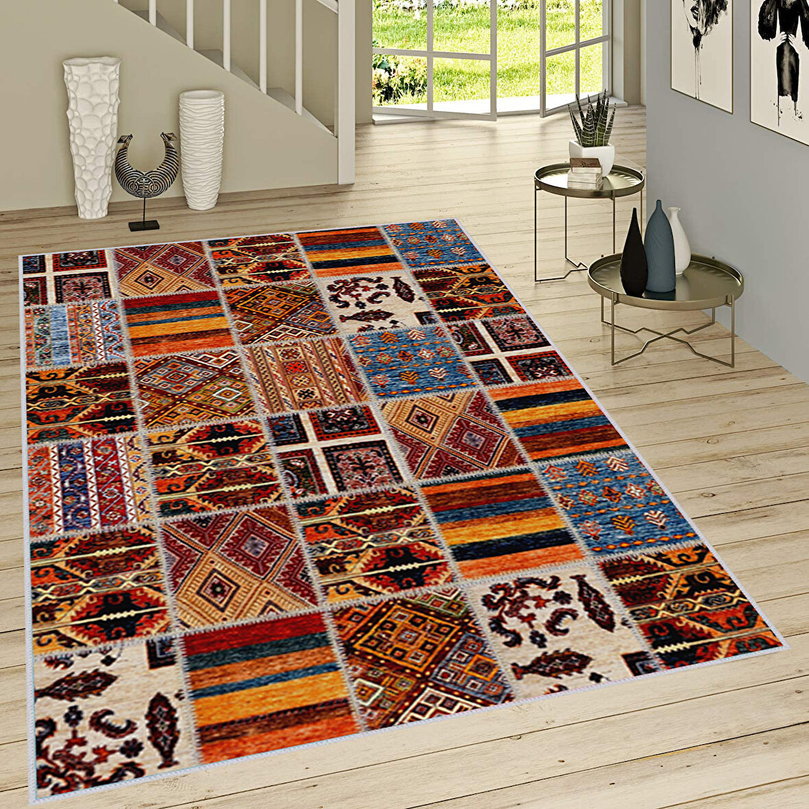 Dijital Baskı Yıkanabilir Kaymaz Taban Salon Halısı Ve Yolluk LNA1530-HT1518