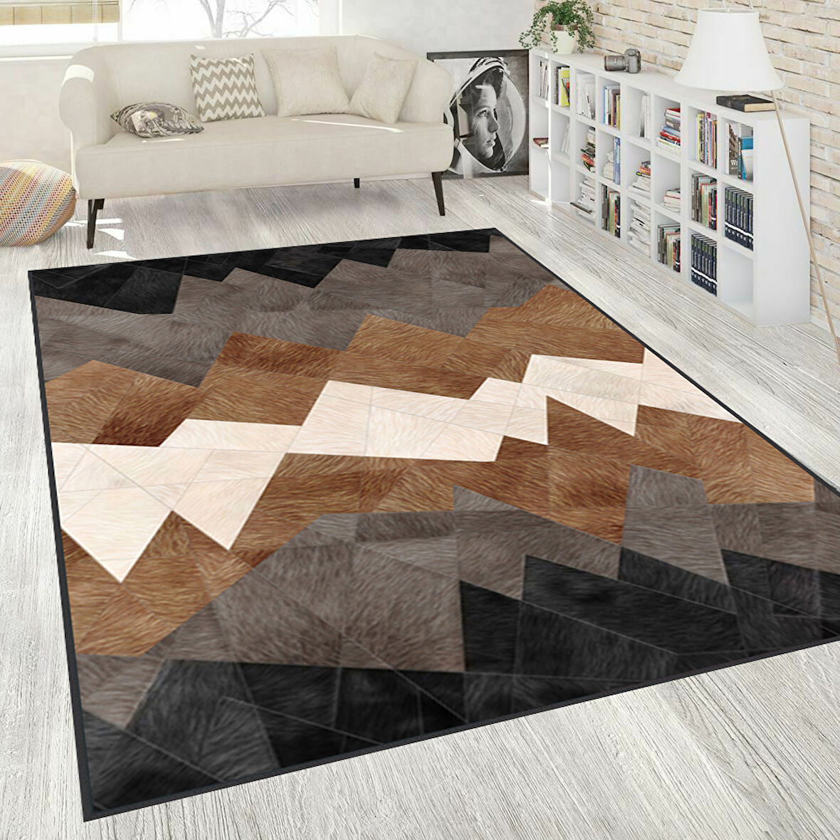 Dijital Baskı Yıkanabilir Kaymaz Taban Salon Halısı Ve Yolluk LNA1545-HT1238