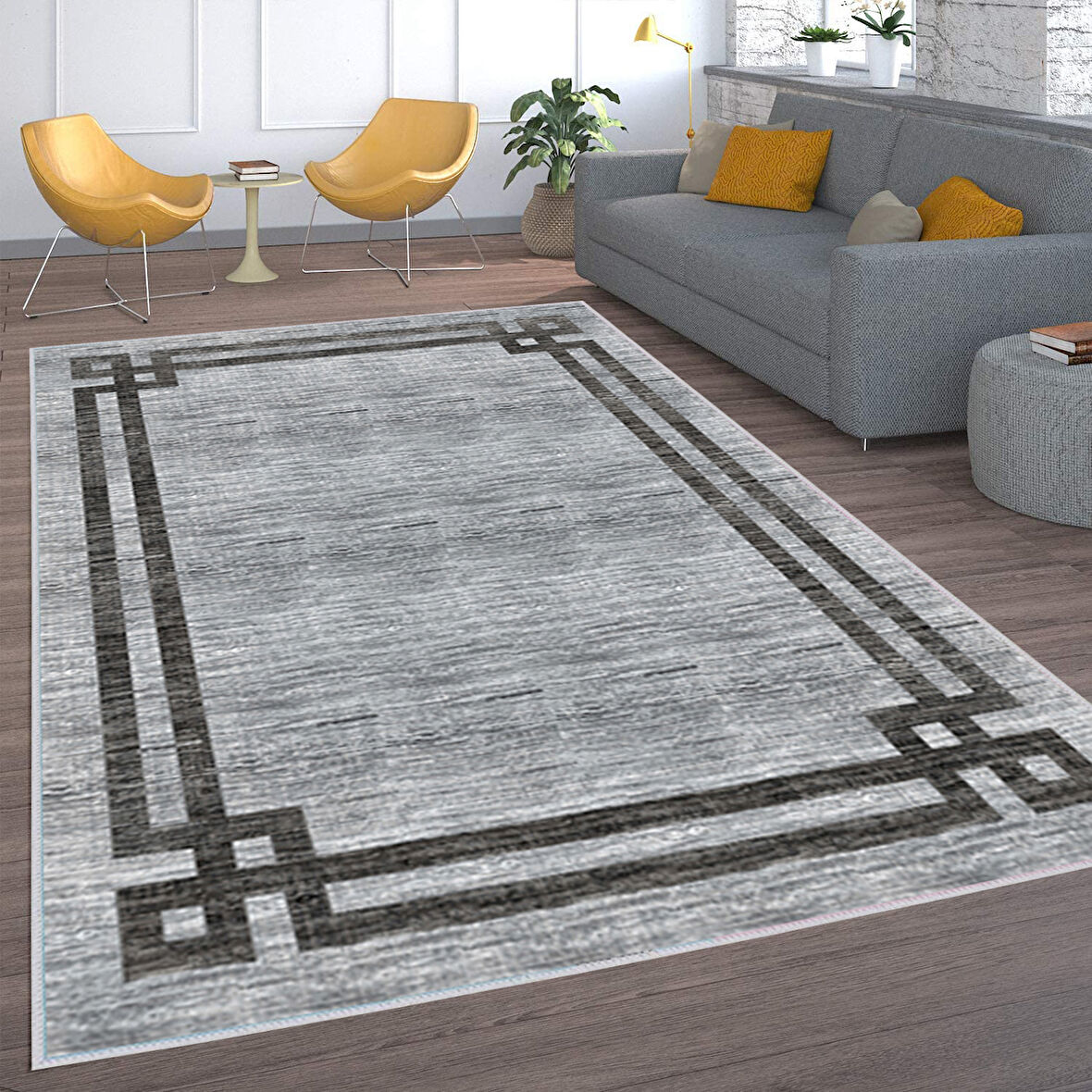 Dijital Baskı Yıkanabilir Kaymaz Taban Salon Halısı Ve Yolluk LNA1585-HY1309