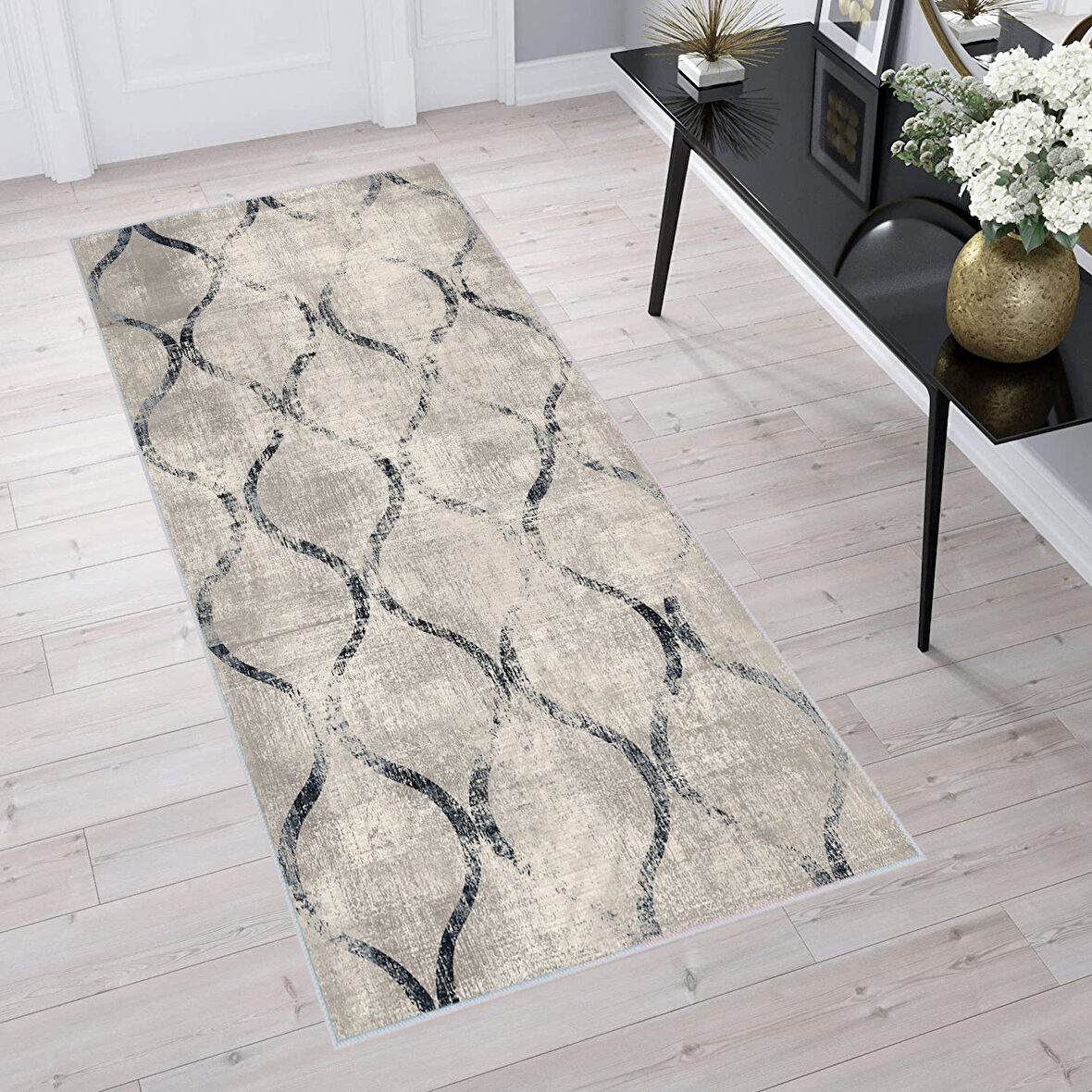 Dijital Baskı Yıkanabilir Kaymaz Taban Salon Halısı Ve Yolluk LNA1596