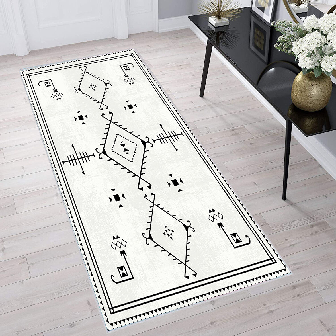 Dijital Baskı Yıkanabilir Kaymaz Taban Salon Halısı Ve Yolluk LNA1608