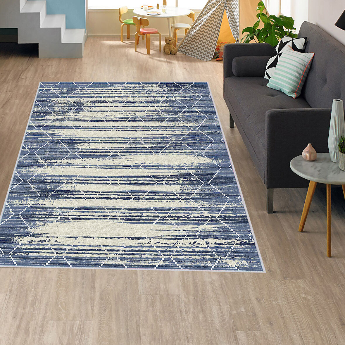 Dijital Baskı Yıkanabilir Kaymaz Taban Salon Halısı Ve Yolluk LNA1619