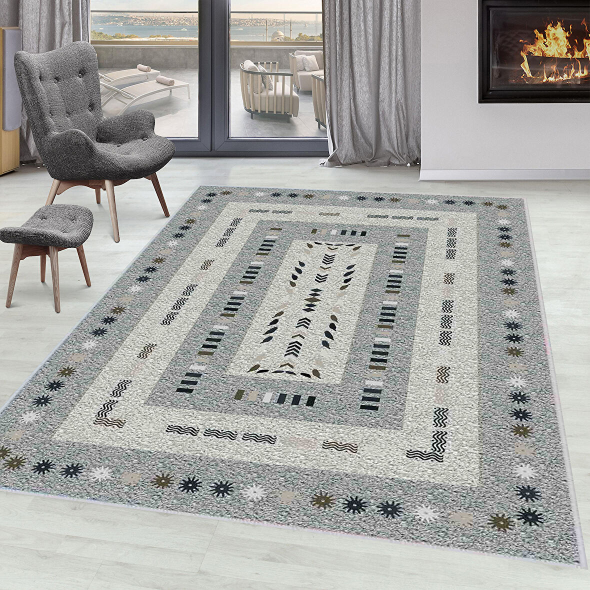 Dijital Baskı Yıkanabilir Kaymaz Taban Salon Halısı Ve Yolluk LNA1626