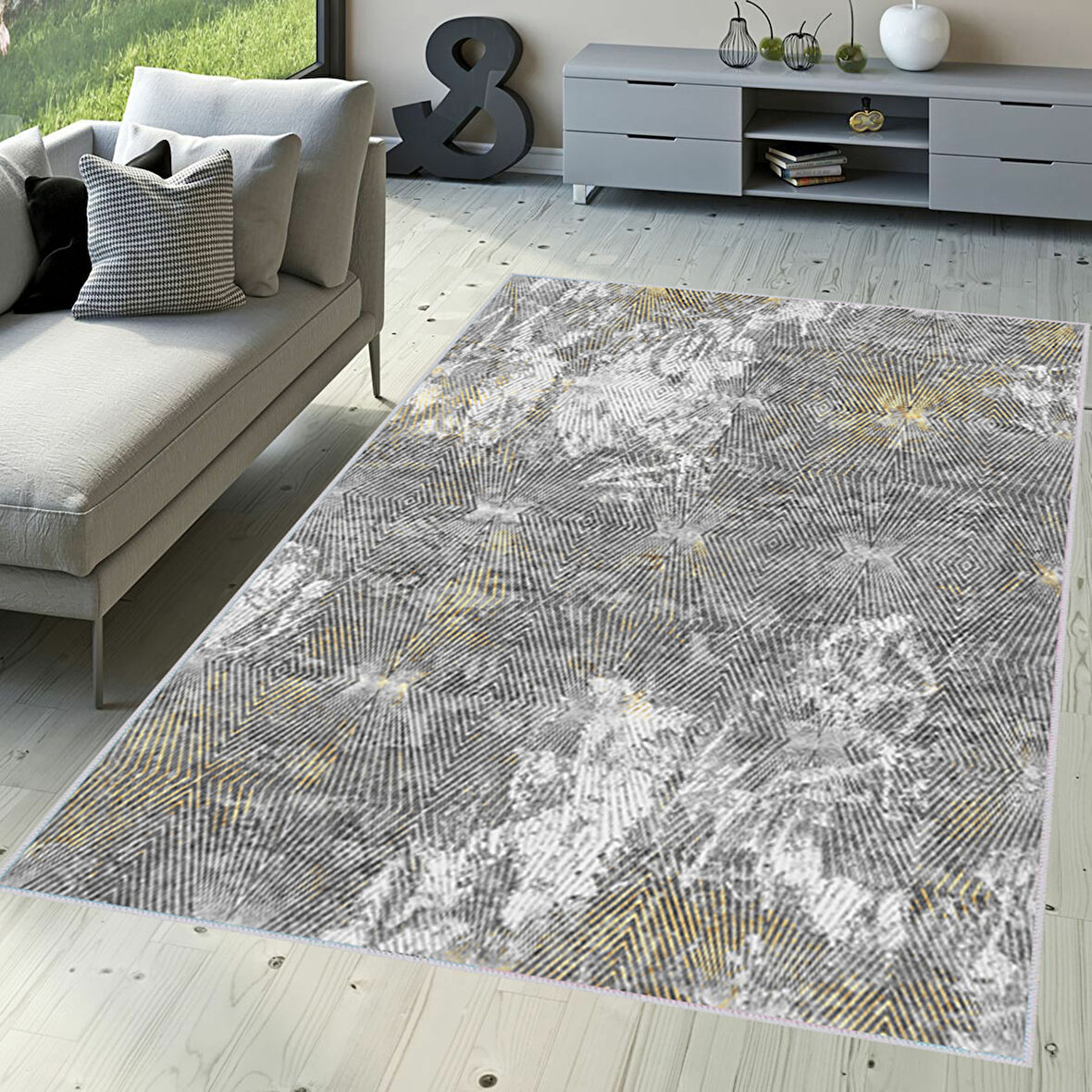 Dijital Baskı Yıkanabilir Kaymaz Taban Salon Halısı Ve Yolluk LNA1634-HT371