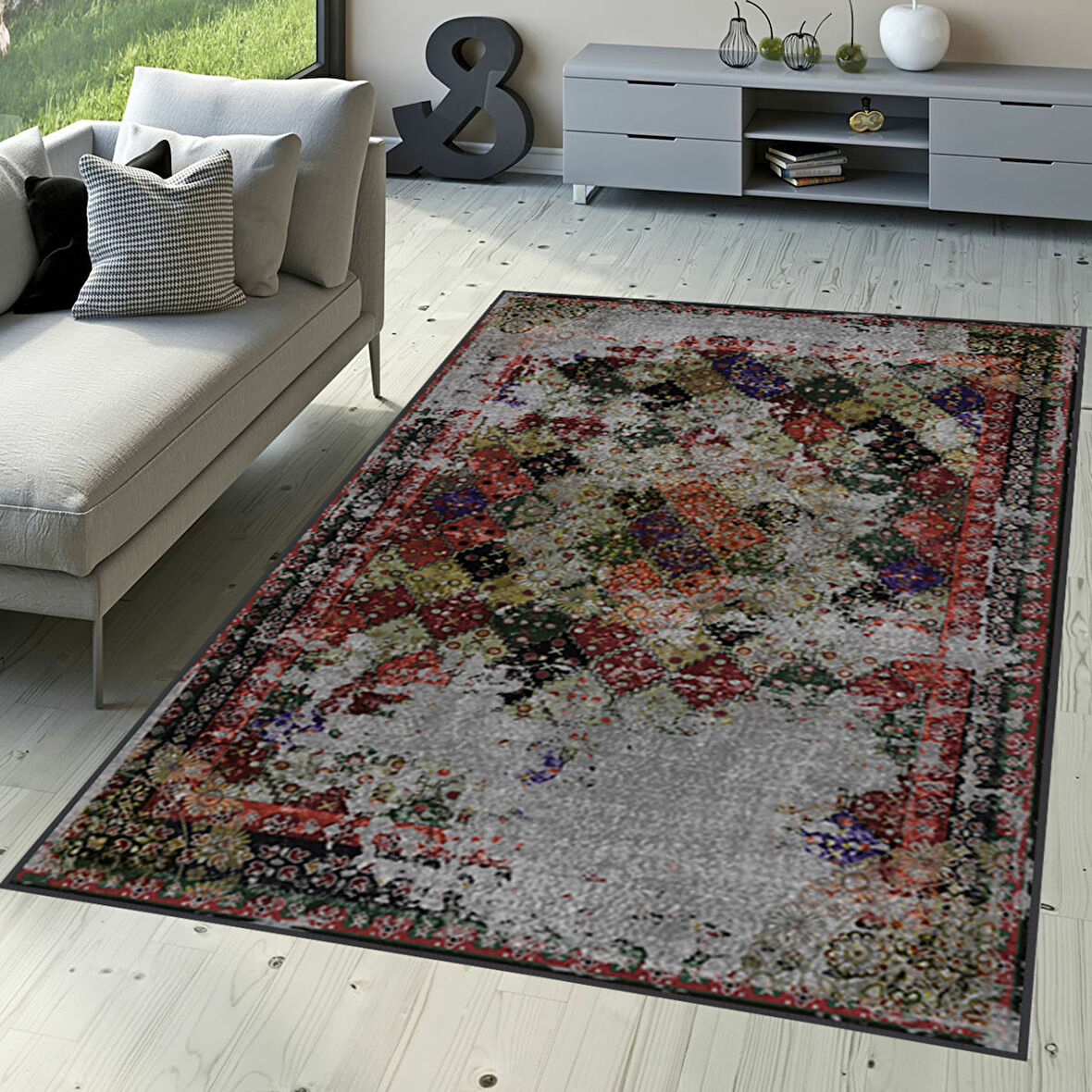 Dijital Baskı Yıkanabilir Kaymaz Taban Salon Halısı Ve Yolluk LNA1639-HY1204