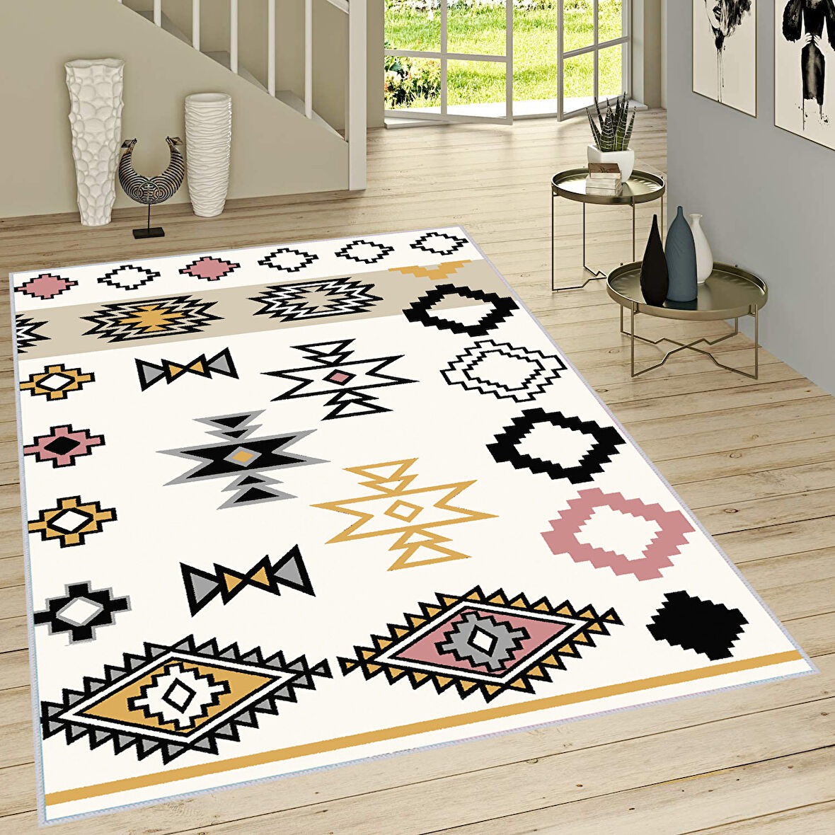 Dijital Baskı Yıkanabilir Kaymaz Taban Salon Halısı Ve Yolluk LNA1663