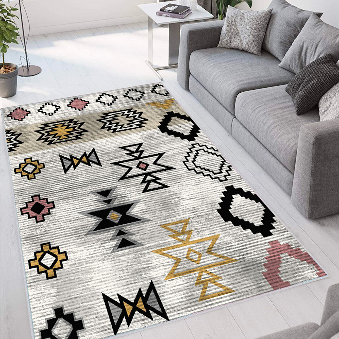 Dijital Baskı Yıkanabilir Kaymaz Taban Salon Halısı Ve Yolluk LNA1664