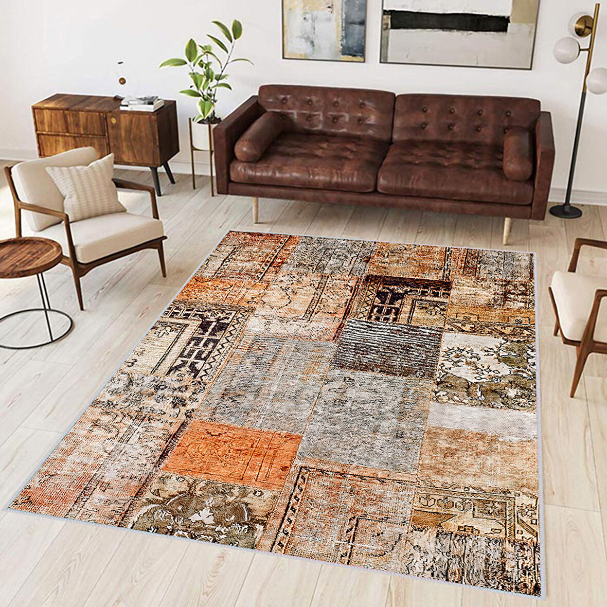 Dijital Baskı Yıkanabilir Kaymaz Taban Salon Halısı Ve Yolluk LNA1673