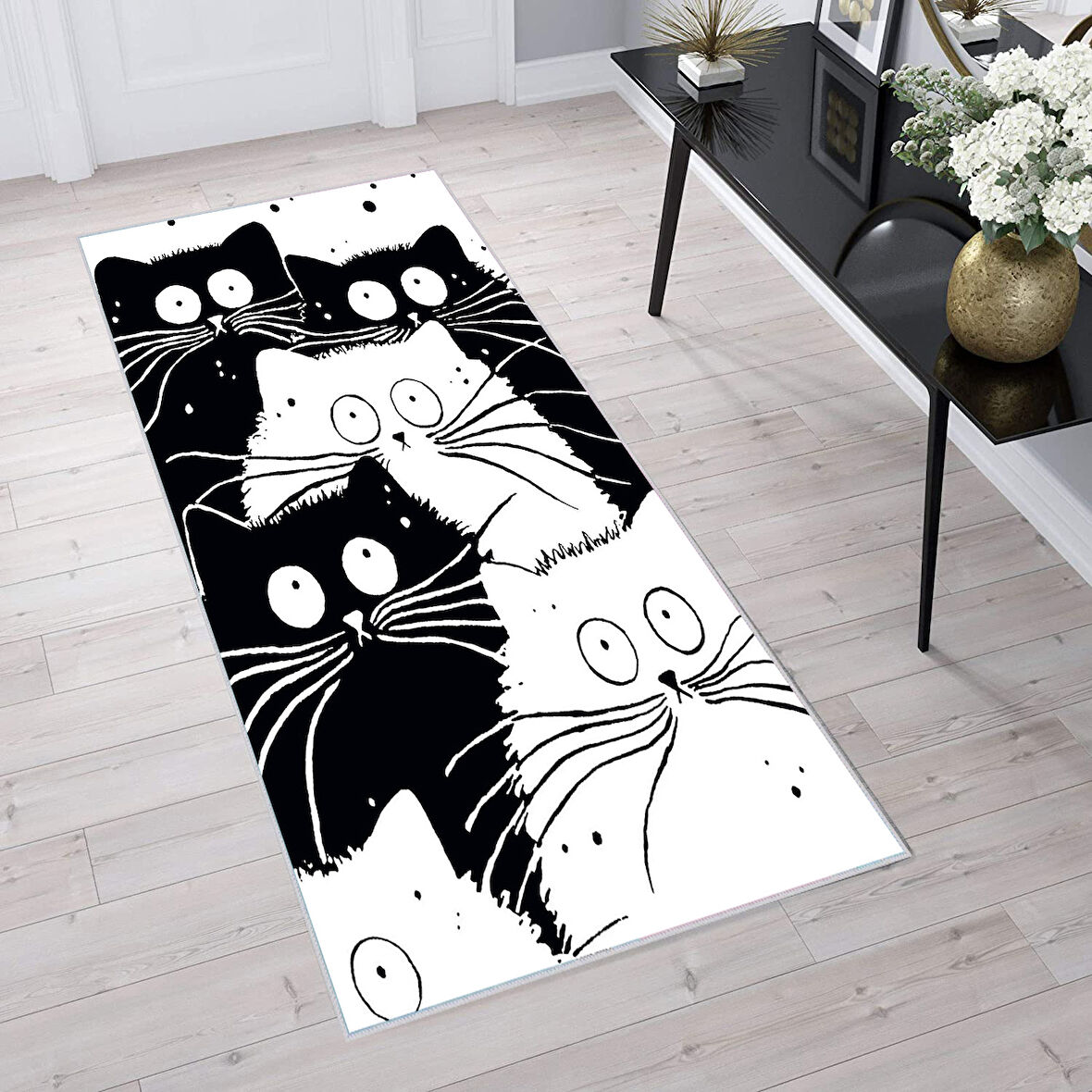 Dijital Baskı Yıkanabilir Kaymaz Taban Salon Halısı Ve Yolluk LNA1709