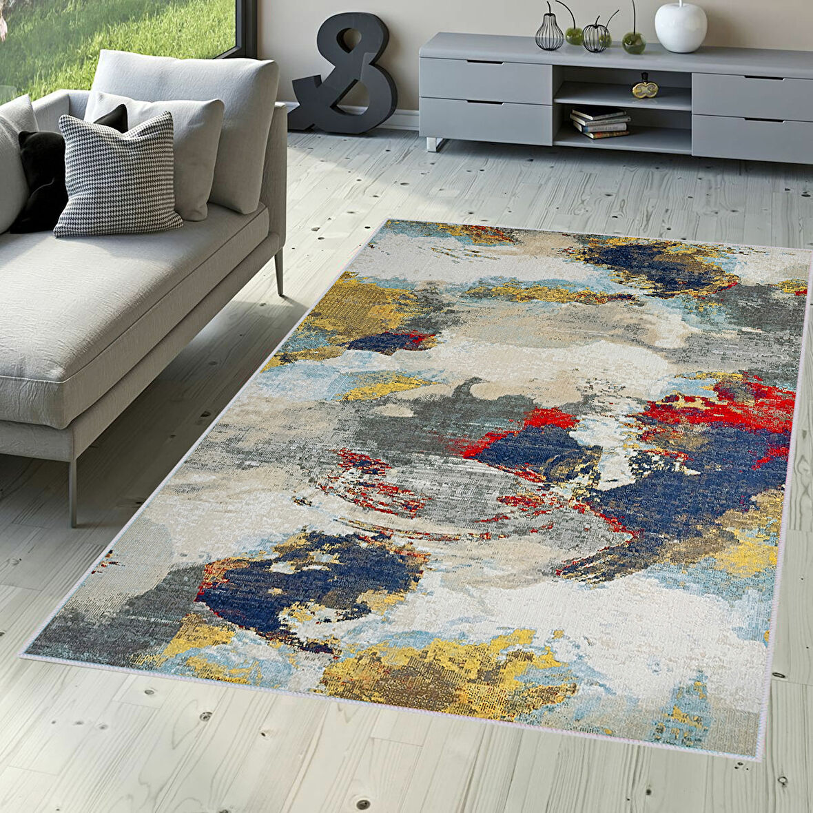 Dijital Baskı Yıkanabilir Kaymaz Taban Salon Halısı Ve Yolluk LNA1711