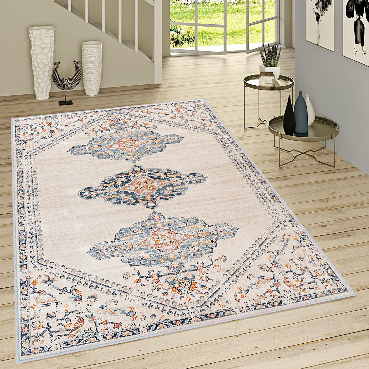 Dijital Baskı Yıkanabilir Kaymaz Taban Salon Halısı Ve Yolluk LNA1717