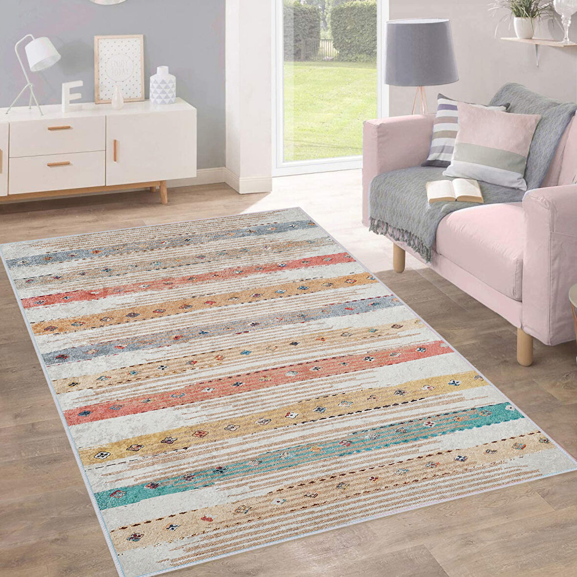 Dijital Baskı Yıkanabilir Kaymaz Taban Salon Halısı Ve Yolluk LNA1723