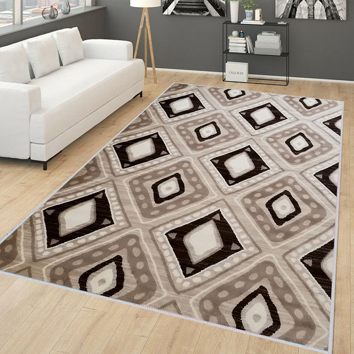 Dijital Baskı Yıkanabilir Kaymaz Taban Salon Halısı Ve Yolluk LNA1753