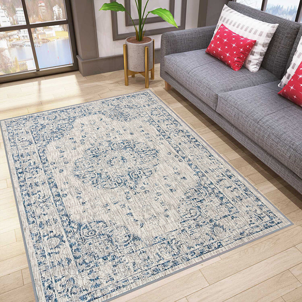 Dijital Baskı Yıkanabilir Kaymaz Taban Salon Halısı Ve Yolluk LNA1792