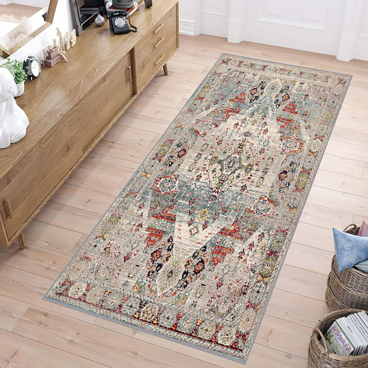 Dijital Baskı Yıkanabilir Kaymaz Taban Salon Halısı Ve Yolluk LNA1794