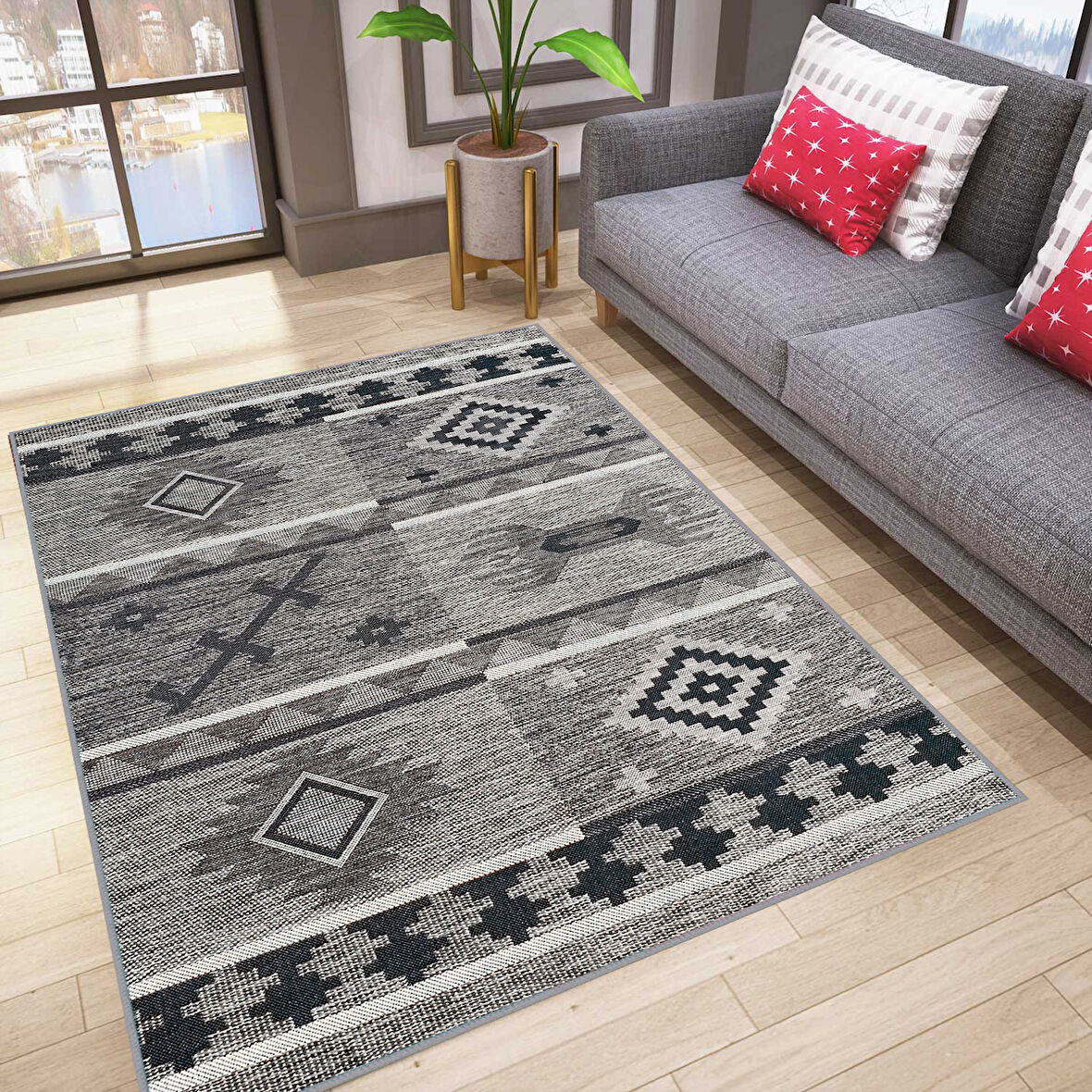 Dijital Baskı Yıkanabilir Kaymaz Taban Salon Halısı Ve Yolluk LNA1801