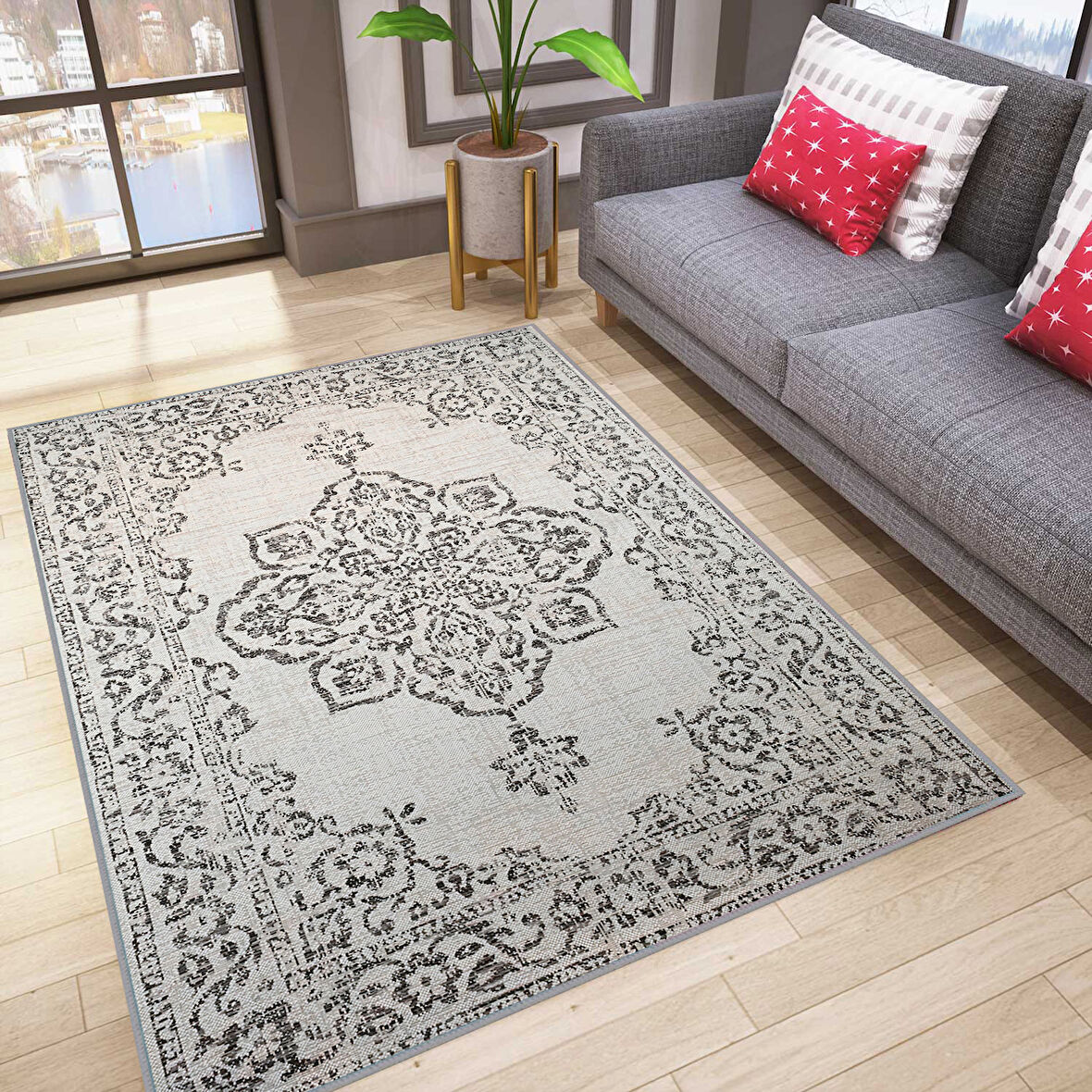 Dijital Baskı Yıkanabilir Kaymaz Taban Salon Halısı Ve Yolluk LNA1803