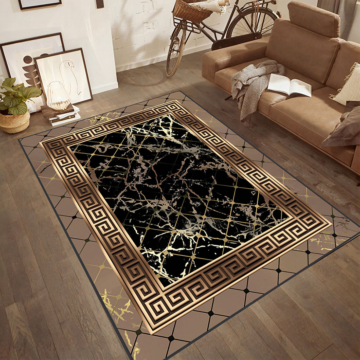 Dijital Baskı Yıkanabilir Kaymaz Taban Salon Halısı Ve Yolluk LNA1831-SM407