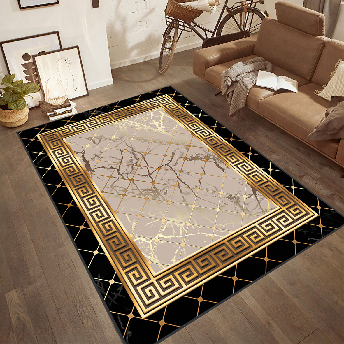 Dijital Baskı Yıkanabilir Kaymaz Taban Salon Halısı Ve Yolluk LNA1833-SM99