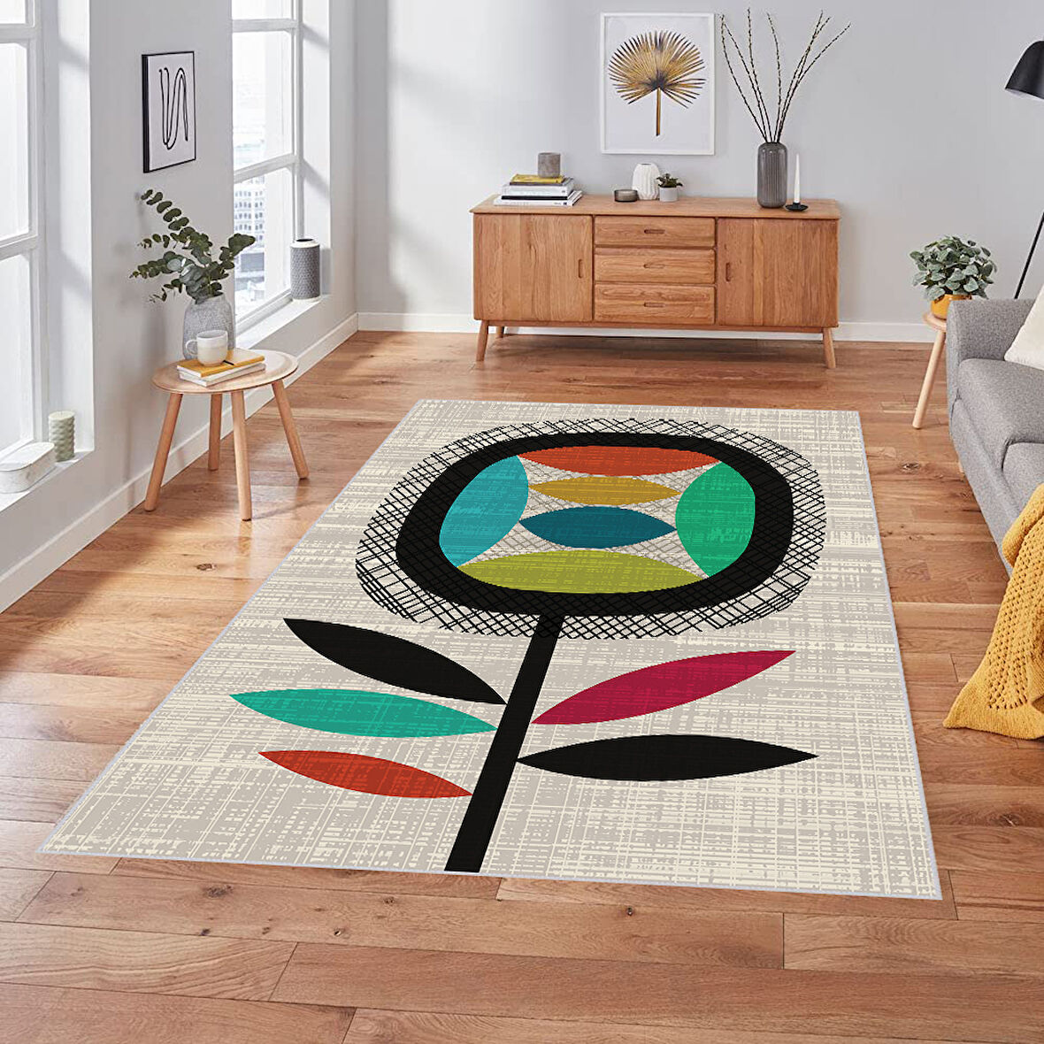 Dijital Baskı Yıkanabilir Kaymaz Taban Salon Halısı Ve Yolluk LNA1845-SM376