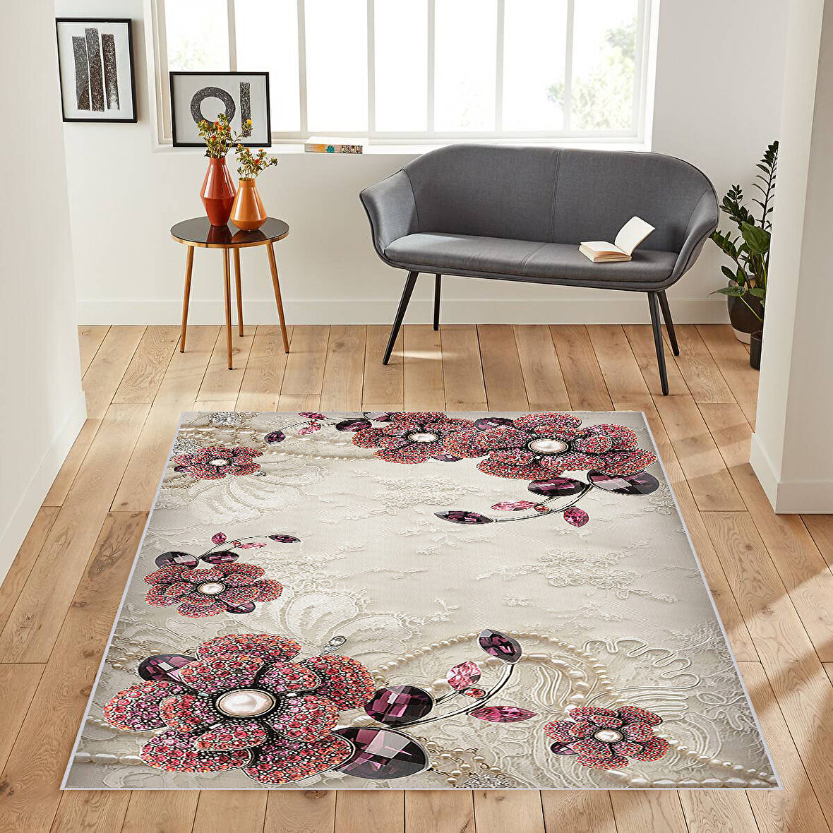 Dijital Baskı Yıkanabilir Kaymaz Taban Salon Halısı Ve Yolluk LNA1848-SM252