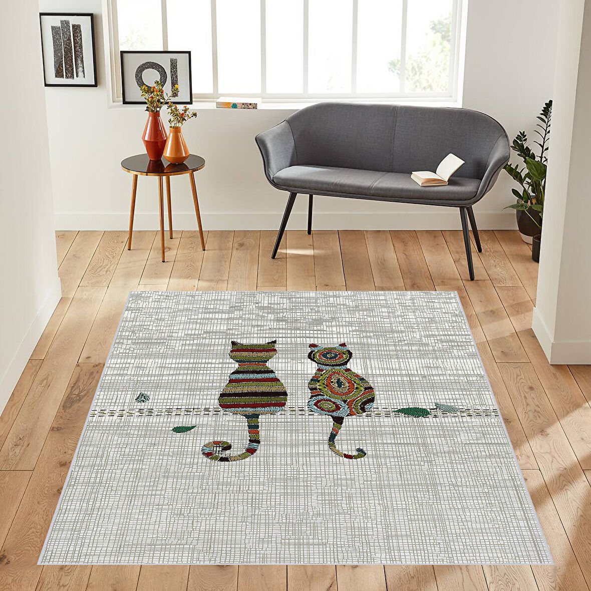 Dijital Baskı Yıkanabilir Kaymaz Taban Salon Halısı Ve Yolluk LNA1855-SM286