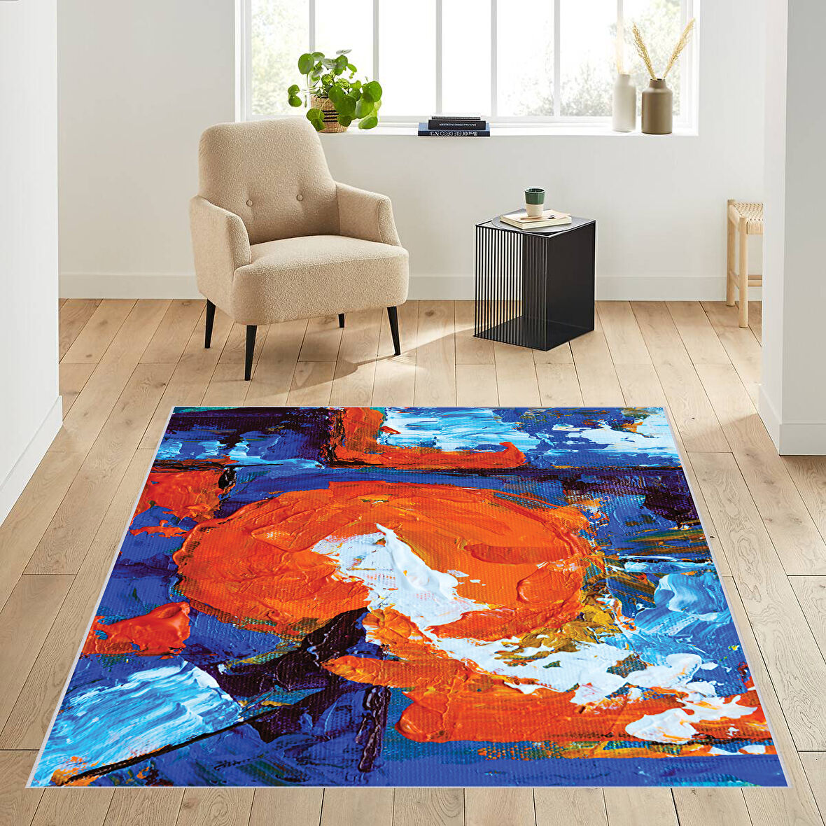 Dijital Baskı Yıkanabilir Kaymaz Taban Salon Halısı Ve Yolluk LNA1879-SD149