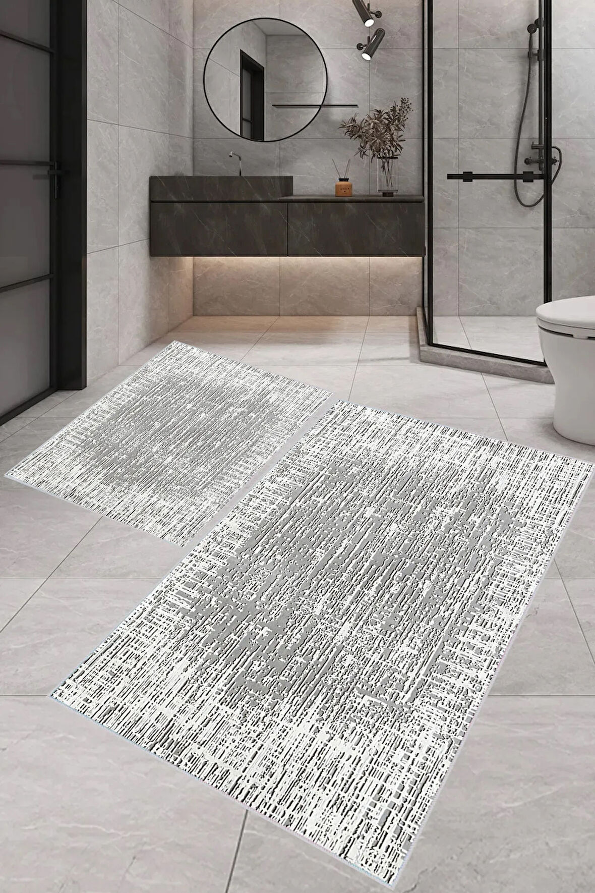Eliana Home Dijital Baskı 2'li Banyo Paspas Takımı  LNA5-0403 100x60 ve 60x50 cm