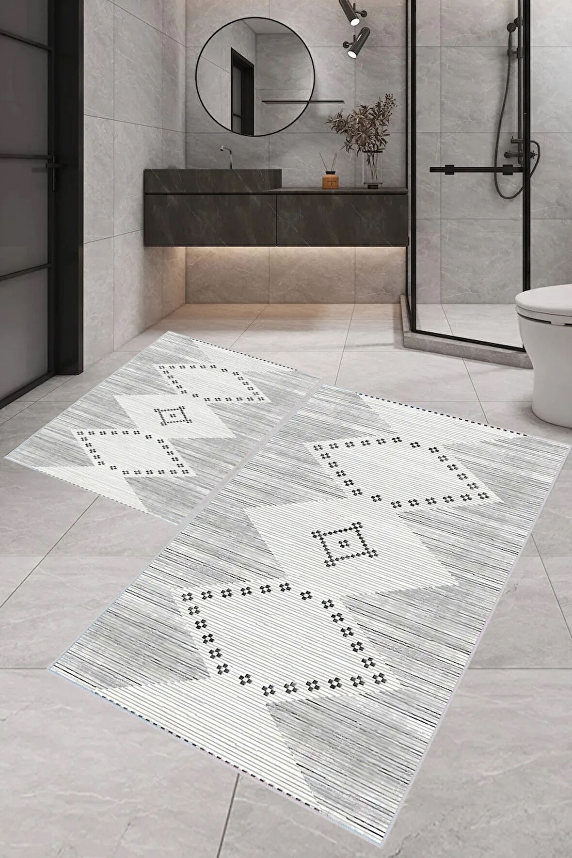 Eliana Home Dijital Baskı 2'li Banyo Paspas Takımı  LNA5-0406 100x60 ve 60x50 cm